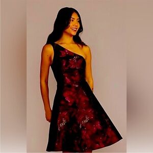 David’s Bridal One Shoulder Brocade Floral Dress Women’s Size 4